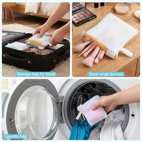 6pcs Laundry Bag Mesh Wash Bag Mini Washing Machine Underwear Washing Bag Zipper Wash Bags Protecting Wash Bag Foldable Laundry Pouch for Home Travel Laundry Room Bag Bra