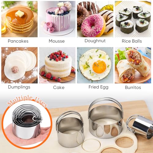 9PCS Stainless Steel Pastry Blender Set, 3 Cup Flour Sifter, Biscuit Cutter, Pastry Cutter, Dough Cutter, Silicone Baking Mats, for Cooking Cookies and Donuts, Cakes, Biscuits or Making Pancakes