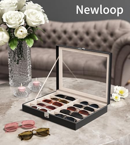 10/30 Slots Sunglass Organizer for Multiple Pairs of Eyeglass See-through Display Case Storage Box for Women Men