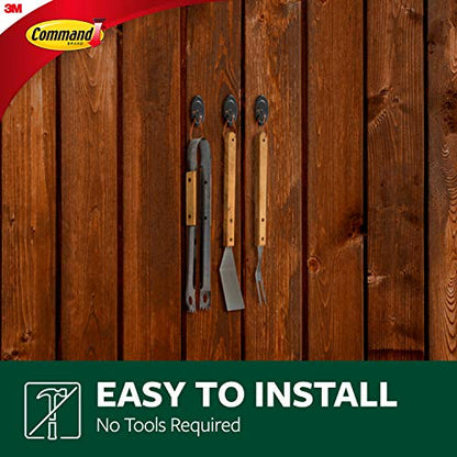 Command Hooks, Black, 3 lb Capacity | Outdoor | Water-Resistant Strips | 2-Hooks 4-Strips | Damage-Free