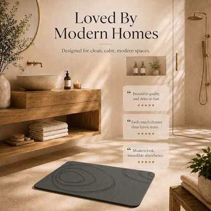 Stone Bath Mat for Bathroom – Quick Dry Diatomaceous Earth Shower Mat, Non-Slip Super Absorbent Diatomite Stone Bath Mats, Fast Drying Natural Floor Mat for Bathroom Kitchen (23.6"x15.4")