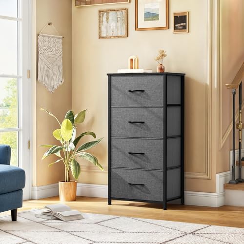 Storage Tower with 4 Drawers - Fabric Dresser, Org... (Fabric)