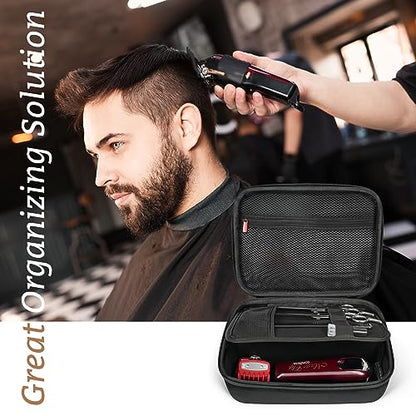 ProCase Hard Travel Case for Hair Clippers -Black | Barber Supplies Holder, Trimmer Organizer Storage Bag, Fits Hatteker/Oneisal/Wahl/Andis, for Men Razor Guard Grooming Kits