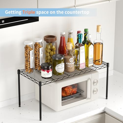 1-Tier Wire Shelf Rack,30" Wx14 Dx17 H,Single Metal Shelves Rack | Height Adjustable Metal Wire Shelving Unit and Storage for Kitchen,Cabinet,Countertop,Under-Sink,Closet,Pantry,Bathroom