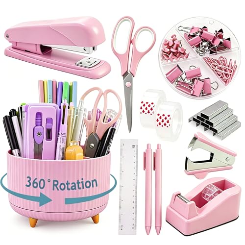 Pink Desk Organizers and Accessories with Desk Org... (Pink | Metal)