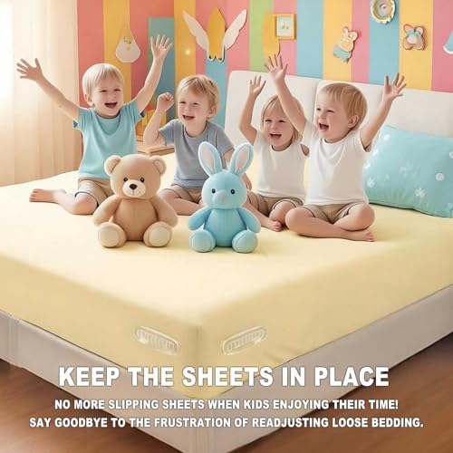 Bed Sheet Holder for Box Spring Mattress Clips 4 Pack Corner Grippers, Locks Tight & Keep Fitted Sheet Stay in Place, NOT for Adjustable/Electric Beds, Platform Beds Or Foldable Futons