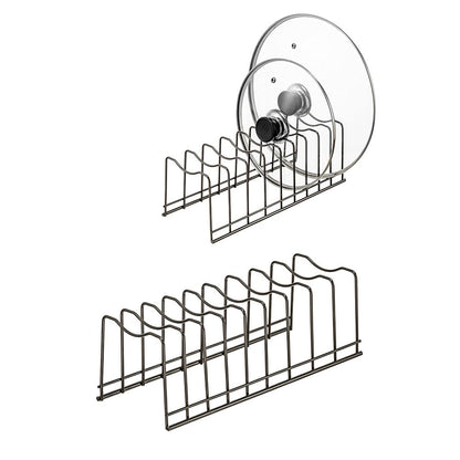 Pot Lid Holder Organizer, Kitchen Countertop Stora... (Satin Nickel)