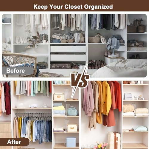 Shelf Dividers for Closet Organization, Adjustable Shelf Separators, 10 Pcs | Non-Slip Design for Organization Enthusiasts, Expand Closet Vertical Space for Clothes, bags, Purses, Towels, Books, Shoes