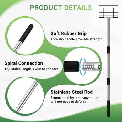 8 Ft Edge Protector Extension Handle, Board Corner Protector Extension Pole for v Shaped Edge Corner Guards, Compatible with Various Edge Protector Flatbed, Detachable Spiral Rod, Handle Only