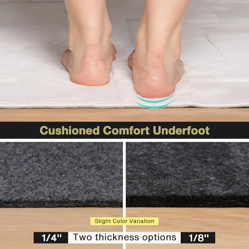 Rug Pad 8x10 Non Slip for Hardwood Floors, 1/8” Extra Thick Waterproof Felt Carpet Pad, Low Profile Underlay for Area Rugs, Safe for LVP & All Floor Finishes, Odorless & Soundproof