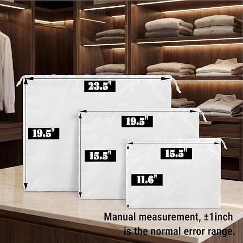 Peohud 9 Pack Dust Cover Storage Bags, Purse Dust Bags with Drawstring, Large Silk Cloth Travel Storage Pouch for Handbags Shoulder Bags Purses Shoes Luggage
