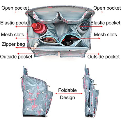 HOYOFO Mini Backpack Organizer Insert Small Shoulder Bag Divider for Rucksack Purse Lightweight Nylon, Light Blue