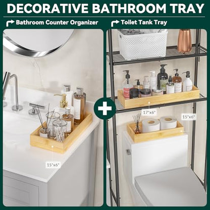 Bamboo Drawer Organizer, Narrow Stackable Cutlery Tray for Kitchen, 2 Pcs Silverware & Utensil Box, 12" x 3" x 2" (Outer), 11.3" x 2.3" x 1.77" (Inner)