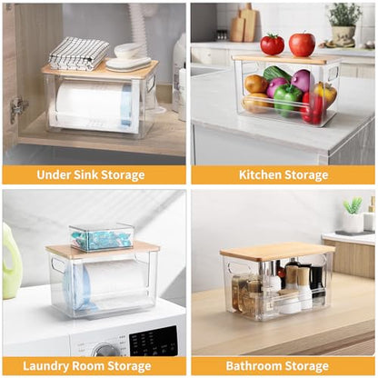 3Pcs Extra Large Laundry Room Organization and Storage, Stackable Storage Drawers, Trash Bag Holder Under Sink, Garbage Bag Dispenser Roll Holder for Vanity, Bathroom,Cabinet,Desk Organization