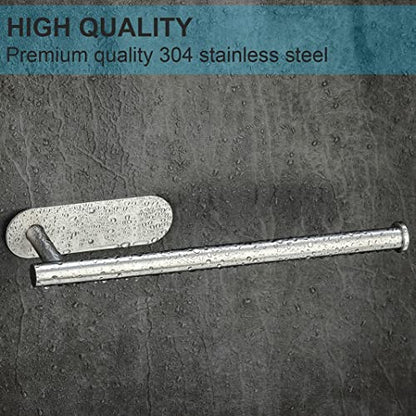 CUXIXA Paper Towel Holder Under Cabinet 2 Pack,Stainless Steel Paper Towel Holder Wall Mount for Kitchen, Bathroom, RV, Paper Towel Rack with Self Adhesive and Screws (Silver)