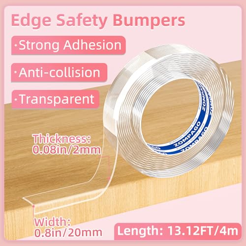 ZOMPAGO Baby Corner Proofing Edge Protector Strip,1 Roll, 0.8in x 13.12FT | ZOMPAGO Baby Corner Proofing Edge Protector Strip,1 Roll, 0.8in x 13.12FT