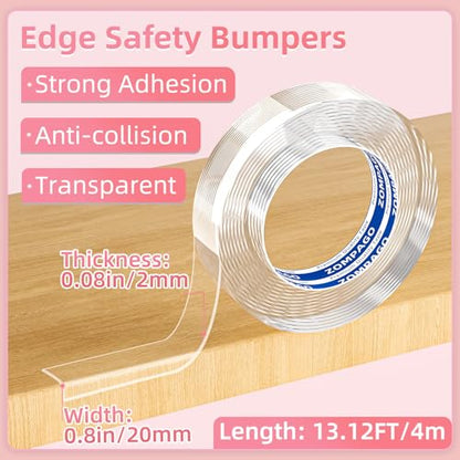 ZOMPAGO Baby Corner Proofing Edge Protector Strip,1 Roll, 0.8in x 13.12FT | ZOMPAGO Baby Corner Proofing Edge Protector Strip,1 Roll, 0.8in x 13.12FT