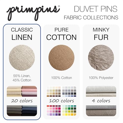 Duvet Clips Pin Fasteners - Classic Linen - Natural, Set of 4 | 20 Colors Available, Keeps Comforter from Shifting in Cover, Holds Duvet in Place