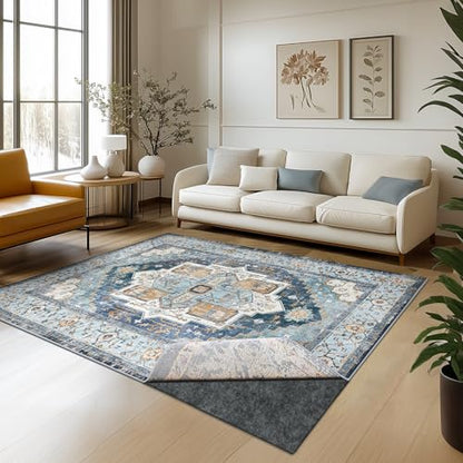 Waterproof Rug Pad, 8x10 ft Area Rug Non-Slip Carpet Pad, Non-Slip Rug Pads for All Floors and Finishes, Felt Pad for Hardwood Floors, Keeps Carpets in Place Soft and Safe