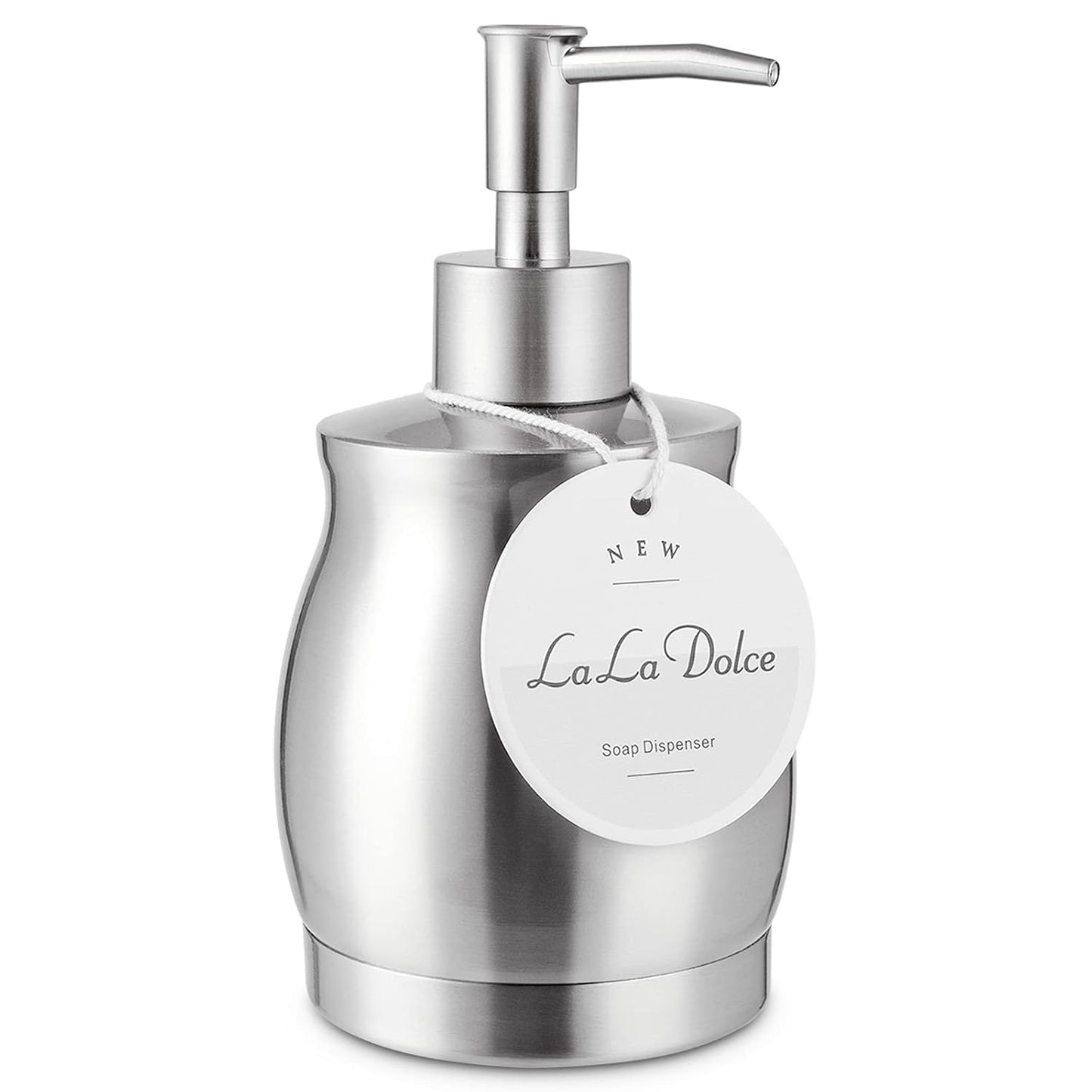 Stainless Steel Countertop Soap Dispenser Liquid Bottle and Pump, Suitable for Various Places Such as Kitchen and Bathroom (Brushed Nickel, 390 ml/13 oz)
