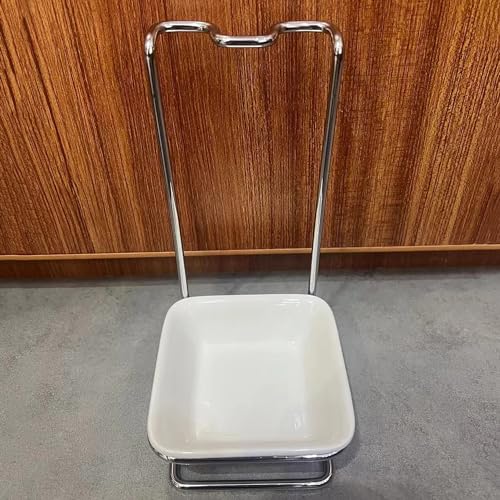 Steel Upright Ladle Holder Square White Ceramic Bo... (White Ceramic)