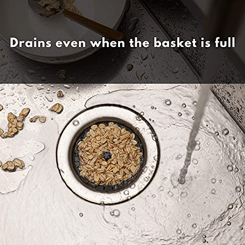 Kitchen Sink Strainer 3.25" - Dripsie Anti-Clog Food Catcher, Flexible Drain Basket, Dishwasher Safe, Standard Fit, Made in USA (1-Pack Gray)