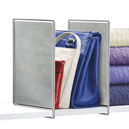 LYNK PROFESSIONAL® HOME™ Shelf Dividers - Linen Closet Organizers and Storage - Linen Storage - Closet Organization - Towel Organizer for Closet (Set of 2) - Platinum