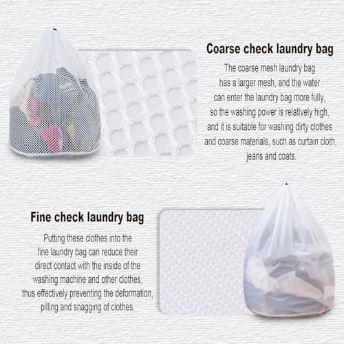 Extra Large Mesh Laundry Bags Washing Bag 2Pack Delicates Bag and Pull net style Laundry Bag Jumbo for Washing Machine Large Mesh Bags for Blankets, Bedding, Coats, Toys (2PCS-XXXL)