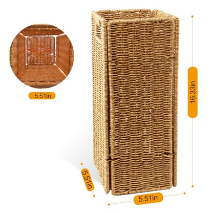 Rattan Umbrella holder, Hand Woven Umbrella Holder for Entryway, Indoor Umbrella Rack Organizer Freestanding, Umbrella Bucket Fits Mudroom,Walking Canes,Home,Office