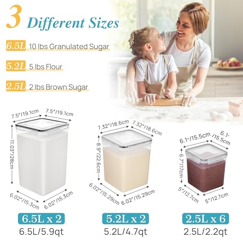 Vtopmart 10 PCS Flour and Sugar Storage Container, Include 3 Sizes