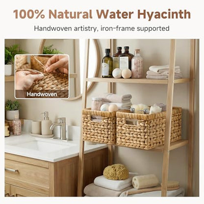 StorageWorks Wicker Baskets,Wicker Storage Baskets for Shelves,2-Pack | Hyacinth Wicker Baskets for Storage,Woven Baskets for Organizing,Woven Baskets for Storage,Pantry Organizers and Storage