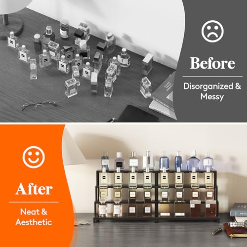 Lifewit Perfume Organizer, Bedroom Decor, Cologne Cupcake Stand, Tool-Free Assembly, Makeup Display Shelf for Vanity Bathroom Counter Storage, Black, 30 cm/12", 1 Pcs