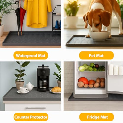 TigeJoy Under Sink Mats for Kitchen Waterproof 34" x 22", Cabinet Liner | Leak-Proof Silicone Mat Sink Protector, Kitchen Essentials Organizer and Storage,Boot or Shoe Tray, Pet Feeding Mat