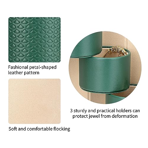 VLANDO Travel Jewelry Organizer, 3 Tier Roll Up Design, Hard Shell Storage | Stepped Sections Compartments Keep Jewelry Visible, Soft Lining Protect Pieces, Snap Closure, Travel Gift for Women Girl