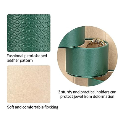 VLANDO Travel Jewelry Organizer, 3 Tier Roll Up Design, Hard Shell Storage | Stepped Sections Compartments Keep Jewelry Visible, Soft Lining Protect Pieces, Snap Closure, Travel Gift for Women Girl