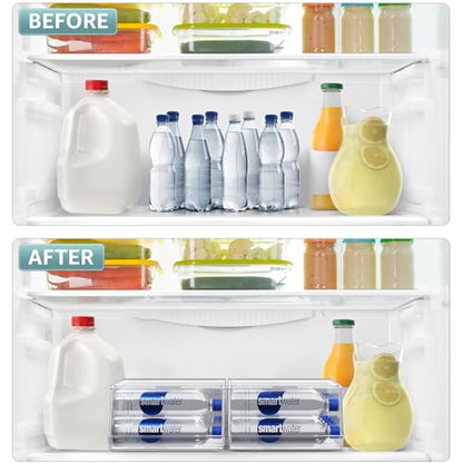 Sorbus Water Bottle Organizer for Fridge with Lid – Holds 9 Bottles – Stackable Drink Organizer for Refrigerator, Pantry, or Countertop – Clear BPA-Free Plastic Bottle Storage Holder