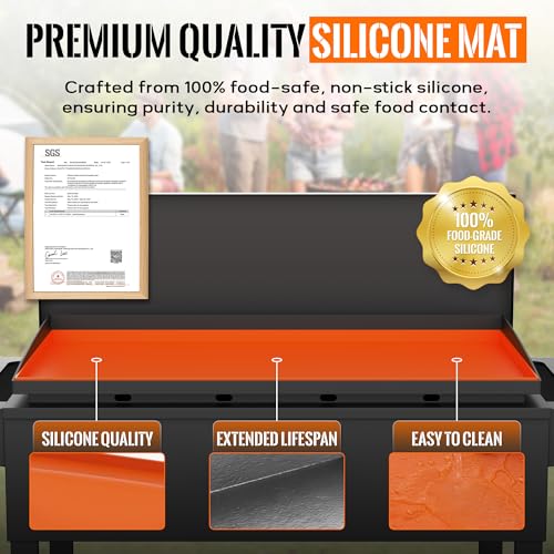 36 Inch Silicone Griddle Mat for Blackstone, Heavy-Duty Cover | Food-Grade Silicone, 1-Inch Raised Edge, Waterproof, Rust & Dust-Proof, Dishwasher Safe, Outdoor BBQ Accessories