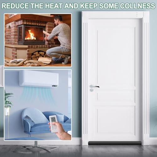 MAXTID 32" Black Door Air Draft Stopper, Wind Blocker for Small Apartments | Bedroom Doors & Small Apartments