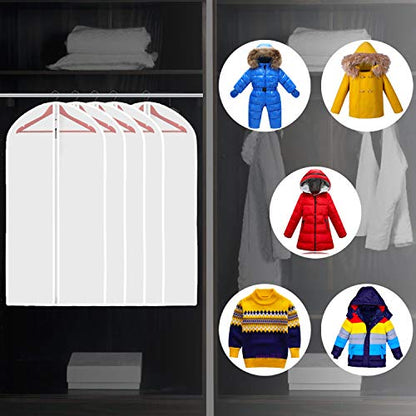 M MOACC Kids Garment Bags Little Girl Dress Bag Clear for Costume with Zipper Set of 5,Small