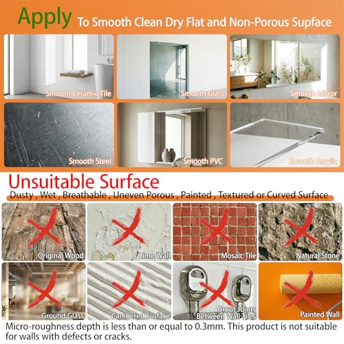 AVOKIHI Suction Cup Shower Caddy, No Drill Shower Shelf | Clear acrylic storage box for inside shower. Strong suction cups hold safely on smooth walls. No drill or adhesive.