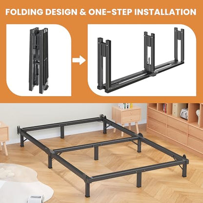 MAF Metal Bed Frame King 8 Inches for Box Spring, 9-Legs Support Basics