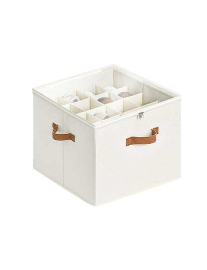 StorageWorks 16-Pair Shoe Organizer for Closet, Adjustable Dividers, Beige | Holds up to 16 Pairs, Foldable, Clear Lid, Reinforced Handles, Fits Sneakers, Boots & Heels, For Closet, Entryway & Bedroom