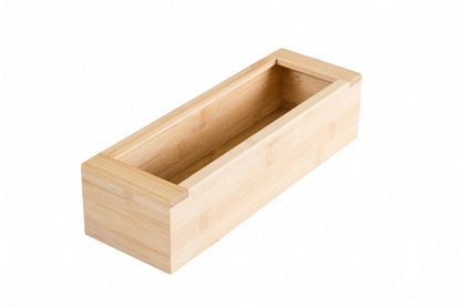 Lipper International Bamboo Storage Bag Organizer Holder and Dispenser for Kitchen Drawer or Countertop, Gallon Size