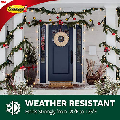 Command Hooks, Black, 3 lb Capacity | Outdoor | Water-Resistant Strips | 2-Hooks 4-Strips | Damage-Free