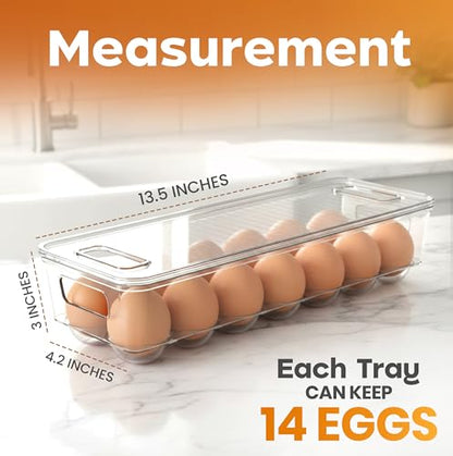 Utopia Home Egg Holder for Fridge, Stackable Egg Container, 2 Pack, Clear