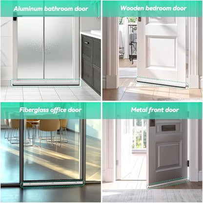 AMZNOVA Door Sweep Door Threshold Sweeper, 36in, White, 2Pack | Sweep Aluminum and Vinyl for Interior & Exterior Bottom, Dust Bug Draft Stopper Storm Weatherproof Aluminum Vinyl Sweeper