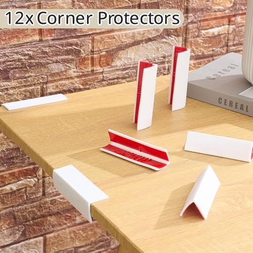 Pangda Baseboard Corners Blocks Self Adhesive Rubber Safety Corner Protectors Proofing Edge Guard Corner Cushion for Wall Furniture Edge(White,12 Pcs)