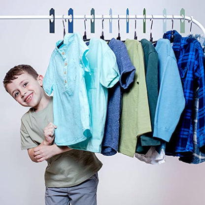 64 Pcs Hanging Closet Size Dividers Clothing Plastic Rack Dividers Rectangular Reusable Closet Labels Separators for Clothing Racks Retail Garment Organizer(Bright Color)