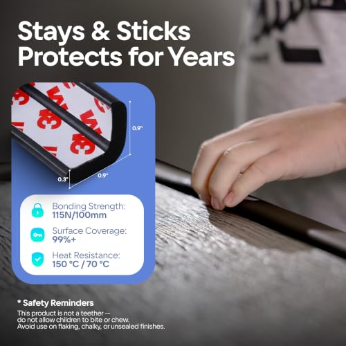Furniture Edge Guards | 16ft Protective Protective Foam Cushion | Baby Child Proofing Set NonToxic and Safe for Table, Fireplace, Countertop | Black