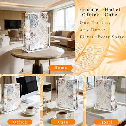 Acrylic Napkin Holder For Table,Vertical Guest Towel Dispenser | Paper Towel Holder,4mm Thick,Waterproof ,Stackable Hand Towel Box,for Bathroom,Kitchen Dining Table, Home ,Hotel,Modern Gift